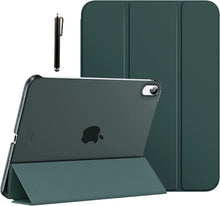 Load image into Gallery viewer, ProElite Smart Flip Case Cover for Apple iPad 10th Generation 10.9 inch 2022 Translucent &amp; Hard Back with Stylus Pen, Dark Green
