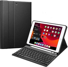 Load image into Gallery viewer, ProElite Detachable Wireless Bluetooth Keyboard case Cover for iPad 2018/2017 (6th Gen/5th Gen), iPad Air 2/1, iPad Pro 9.7 with Pencil Holder, Black
