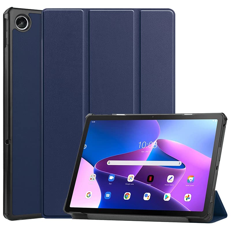 ProElite Sleek Smart Flip Case Cover for Lenovo Tab M10 FHD 3rd Gen 10.1 inch, Dark Blue