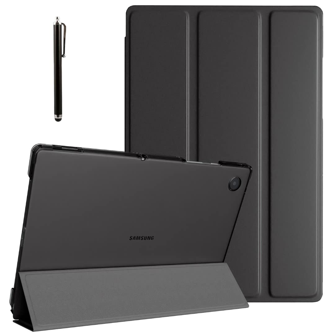 ProElite Smart Flip Case Cover for Samsung Galaxy Tab A8 SM-X200/  SM-X205/ SM-X207 2021 Translucent Back with Stylus Pen, Black