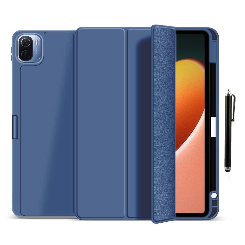ProElite Smart Case for Xiaomi Mi Pad 5 11 inch , Auto Sleep/Wake Cover [Pen Holder] [Soft Flexible Case] Recoil Series - Dark Blue with Stylus Pen