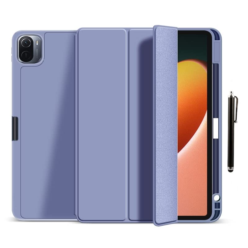 ProElite Smart Case for Xiaomi Mi Pad 5 11 inch , Auto Sleep/Wake Cover [Pen Holder] [Soft Flexible Case] Recoil Series - Lavender with Stylus Pen