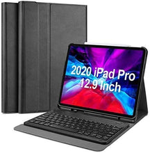 Load image into Gallery viewer, ProElite Detachable Wireless Bluetooth Keyboard case Cover for Apple iPad Pro 12.9 inch 2020/2021 4th/5th Generation (with Pencil Holder), Black
