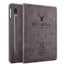 Load image into Gallery viewer, ProElite Deer Flip case Cover for Samsung Galaxy Tab S8 Plus/S7 Plus/S7 FE 12.4 Inch SM-T970/T975/T976/T735/X800/X806 Coffee
