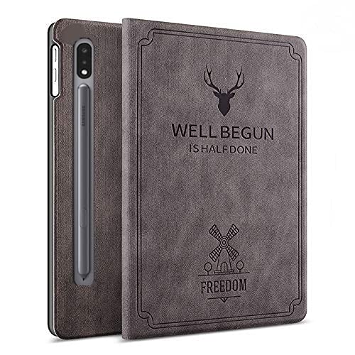 ProElite Deer Flip case Cover for Samsung Galaxy Tab S8 Plus/S7 Plus/S7 FE 12.4 Inch SM-T970/T975/T976/T735/X800/X806 Coffee