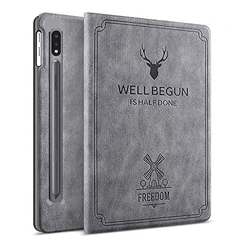 ProElite Deer Flip case Cover for Samsung Galaxy Tab S8 Ultra 14.6 inch SM-X900/ X906 (Supports S Pen Magnetic Attachment), Grey