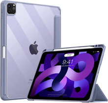 Load image into Gallery viewer, ProElite Smart Flip Case Cover for Apple iPad Pro 11&quot; 4th/3rd Gen 2022/2021 &amp; iPad Air 5th/4th Gen 10.9&quot;, Transparent Back with Pencil Holder, Lavender
