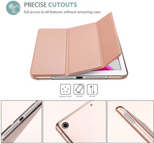 Load image into Gallery viewer, ProElite Smart Flip Case Cover for Apple ipad 7th/8th/9th Gen (2021) 10.2 inch  with Stylus Pen, Translucent &amp; Hard Back, Gold
