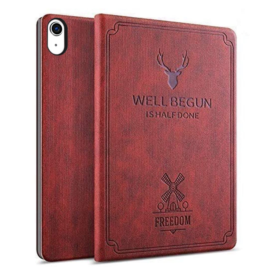 ProElite Smart Deer Flip case Cover for Apple iPad 10th Gen 10.9 inch 2022, Wine Red
