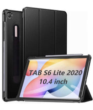 Load image into Gallery viewer, ProElite Smart Trifold Flip case Cover for Samsung Galaxy Tab S6 Lite 10.4 Inch SM-P610/P615, Support S Pen Magnetic Attachment [Black]
