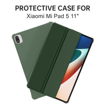 Load image into Gallery viewer, ProElite Smart Flip Case Cover for Xiaomi Mi Pad 5 11&quot;, Translucent Back with Stylus Pen, Dark Green
