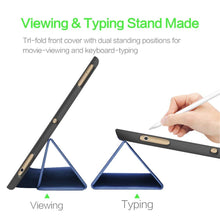 Load image into Gallery viewer, ProElite Smart PU Flip Case Cover for Apple iPad 9.7&quot; 2017 2018 5th Gen/6th Gen Air 1 Air 2 (A1893/A1954) (Dark Blue) with Pencil Holder
