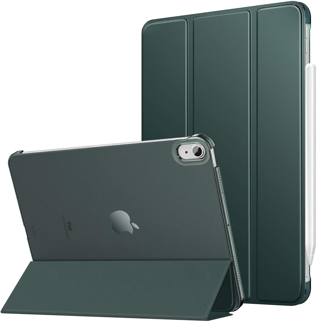 ProElite Smart Flip Case Cover for Apple iPad Air 4th/5th Gen 10.9 inch , Translucent Back, Dark Green