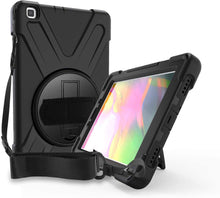 Load image into Gallery viewer, ProElite Rugged 3 Layer Armor case Cover for Samsung Galaxy Tab A 8&quot; SM-T290/SM-T295 2019 with Shoulder Strap, Black
