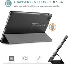 Load image into Gallery viewer, ProElite Smart Flip Case Cover for Samsung Galaxy Tab A7 Lite 8.7&quot; SM-T220/225 Translucent Back with Stylus Pen, Black
