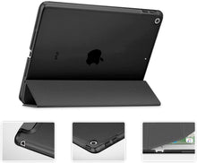 Load image into Gallery viewer, ProElite Smart Flip Case Cover for Apple ipad 7th/8th/9th Gen (2021) 10.2 inch with Stylus Pen, Translucent &amp; Hard Back, Grey
