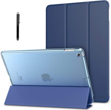 Load image into Gallery viewer, ProElite Smart Trifold Hard Back Flip Stand Case Cover for Apple iPad 9.7 inch 2018/2017 5th 6th Generation with Stylus Pen- Dark Blue
