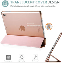 Load image into Gallery viewer, ProElite Smart Flip Case Cover for Apple ipad 7th/8th/9th Gen (2021) 10.2 inch  with Stylus Pen, Translucent &amp; Hard Back, Gold

