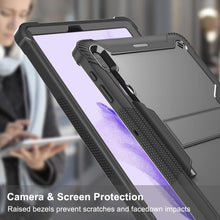 Load image into Gallery viewer, ProElite Rugged Shockproof Heavy Duty Back Case Cover for Samsung Galaxy Tab S8 Plus/S7 Plus/S7 FE 12.4 Inch SM-X800/X806/T970/T975/T976/T735, with S Pen Holder, Black
