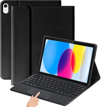 Load image into Gallery viewer, ProElite Detachable Wireless Bluetooth Touchpad Keyboard flip case Cover for Apple iPad 10th Gen 10.9 inch. with Pencil Holder, Black

