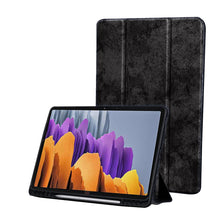 Load image into Gallery viewer, ProElite PU Smart Flip case Cover for Samsung Galaxy Tab  S8 Plus/S7 Plus/S7 FE 12.4 Inch SM-T970/T975/T976/T735/X800/X806 with S Pen Holder , Black
