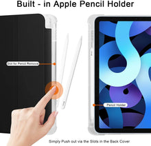 Load image into Gallery viewer, ProElite Smart Flip Case Cover for Apple iPad Pro 12.9 inch 5th Gen 2021, Transparent Soft Back with Pencil Holder, Black
