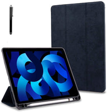 Load image into Gallery viewer, ProElite Smart PU Flip Case Cover for Apple iPad Air 10.9 inch 5th/4th Generation with Pencil Holder and Stylus Pen, Black
