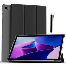 Load image into Gallery viewer, ProElite Smart Flip Case Cover for Lenovo Tab M10 FHD Plus 3rd Gen 10.6 inch (Will Not Fit M10 5G Model ) Translucent Back with Stylus Pen, Black
