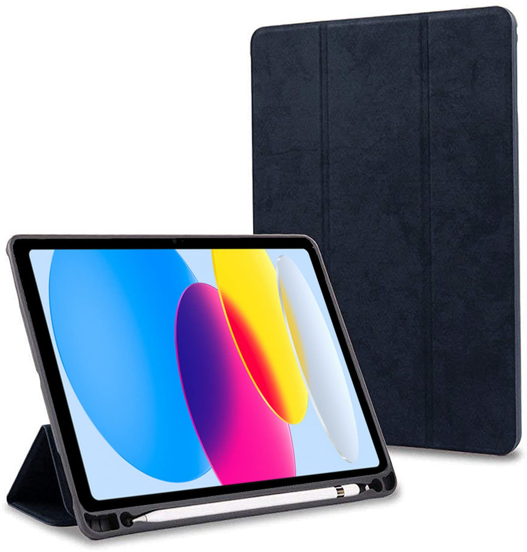 ProElite Smart PU Flip Case Cover for Apple iPad 10th Generation 10.9 inch 2022 with Pencil Holder, Black