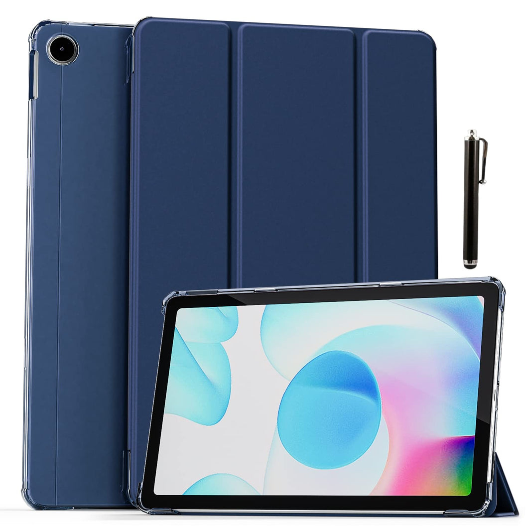 ProElite Smart Flip Case Cover for Realme Pad 10.4 inch, Translucent Back (with Stylus Pen), Dark Blue