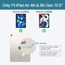 Load image into Gallery viewer, ProElite Smart Trifold Flip Case Cover for Apple iPad Air 5th/4th Gen 10.9 inch , Translucent Back with Clasp, Feather Series, Dark Blue
