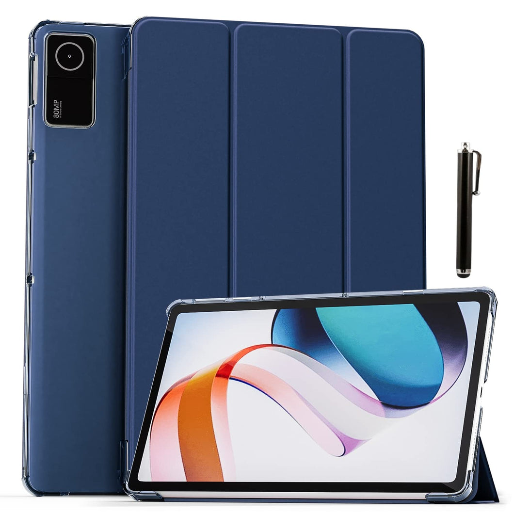 ProElite Smart Flip Case Cover for Redmi Pad 10.6 inch Translucent Back with Stylus Pen, Navy
