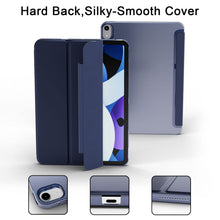 Load image into Gallery viewer, ProElite Smart Trifold Flip Case Cover for Apple iPad Air 5th/4th Gen 10.9 inch , Translucent Back with Clasp, Feather Series, Dark Blue
