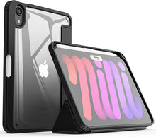 Load image into Gallery viewer, ProElite Cover Case for Apple iPad Mini 6/Mini 7 8.3 inch Case, Smart Flip Case Cover for Apple iPad Mini 6/Mini 7 8.3 inch with Pencil Holder, Black (Transparent Back)
