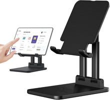 Load image into Gallery viewer, ProElite Portablet Foldable Tablet Stand Holder for Apple iPad, iPhones, Galaxy Tab, Xiaomi Pad, Redmi Pad, Oneplus Pad,Lenovo Tab, Kindle Upto 12.9 inch, Black
