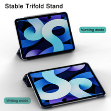 Load image into Gallery viewer, ProElite Smart Trifold Flip Case Cover for Apple iPad Air 5th/4th Gen 10.9 inch , Translucent Back with Clasp, Feather Series, Dark Blue
