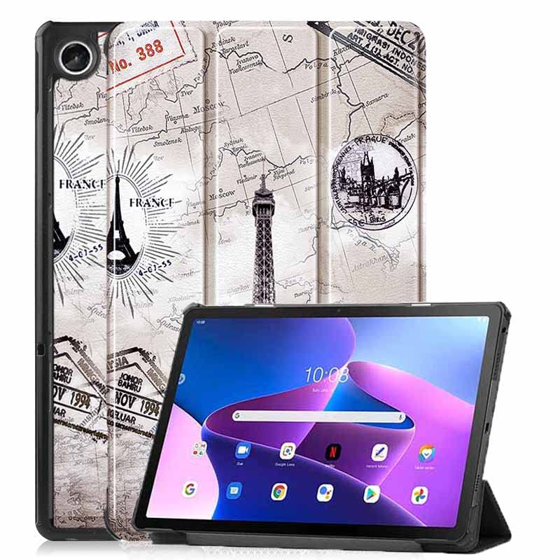 ProElite Sleek Smart Flip Case Cover for Motorola Moto Tab G62 10.6 inch Tablet, Eiffel