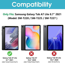 Load image into Gallery viewer, ProElite Smart Flip Case Cover for Samsung Galaxy Tab A7 Lite 8.7&quot; SM-T220/225 Translucent Back with Stylus Pen, Dark Blue
