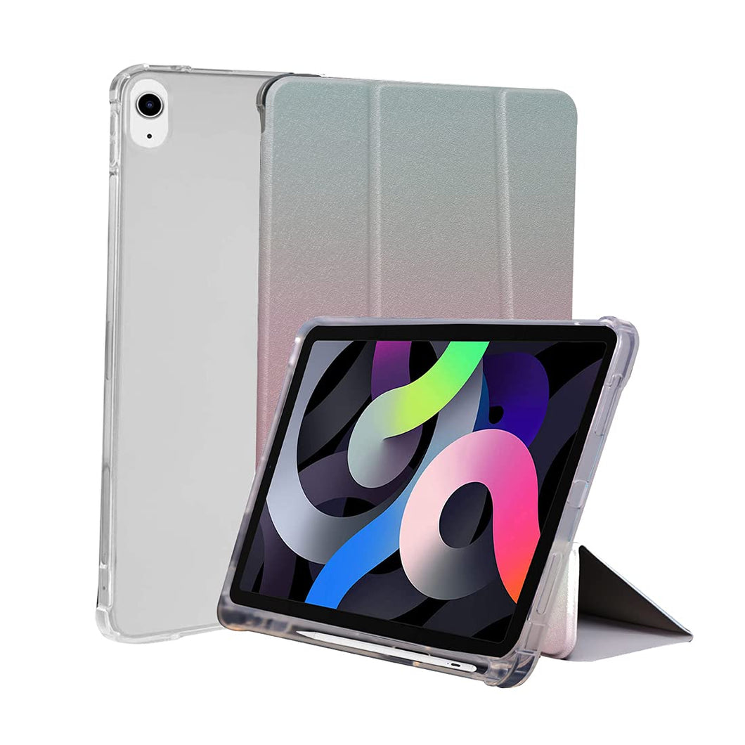 ProElite Smart Flip Case Cover for Apple iPad Air 4th/5th Gen 10.9 inch , Transparent Soft Back, Cyan Blue