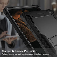 Load image into Gallery viewer, ProElite Rugged Shockproof Heavy Duty Back Case Cover for Samsung Galaxy Tab S8 Ultra 14.6 inch (SM-X900/ X906), with S Pen Holder, Black
