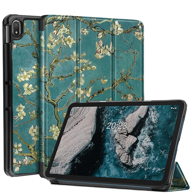 ProElite Smart Trifold Flip case Cover for Nokia Tab T20 10.36 inch Tablet, Flowers