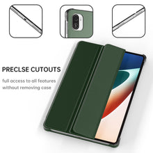 Load image into Gallery viewer, ProElite Smart Flip Case Cover for Xiaomi Mi Pad 5 11&quot;, Translucent Back with Stylus Pen, Dark Green
