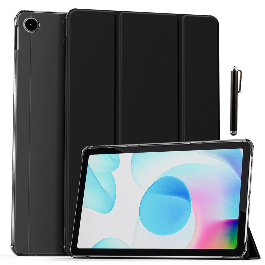 ProElite Smart Flip Case Cover for Realme Pad 10.4 inch, Translucent Back (with Stylus Pen), Black