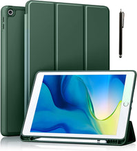 Load image into Gallery viewer, ProElite Smart Case for iPad 10.2 inch 2021 9th/8th/7th Gen [Auto Sleep/Wake Cover] [Pencil Holder] [Soft Flexible Case] Recoil Series - Dark Green with Stylus Pen
