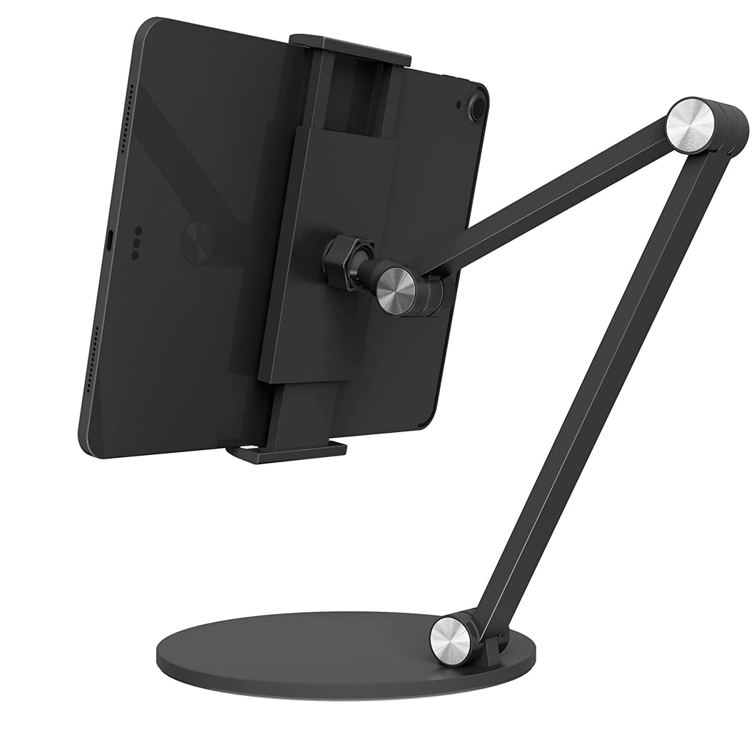 ProElite Mutli Angle Aluminum Tablet Stand Desk Holder for Apple iPad, iPhones, Galaxy Tab, Xiaomi Pad, Redmi Pad, Oneplus Pad,Lenovo Tab, Kindle Upto 12.9 inch, Space Grey