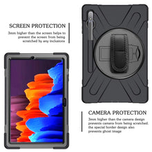 Load image into Gallery viewer, ProElite Rugged 3 Layer Armor case Cover for Samsung Galaxy Tab S8 Plus/ S7 Plus 12.4 Inch SM-T970/T975/T976/X800/X806 with SPen Holder, Hand Grip , Black
