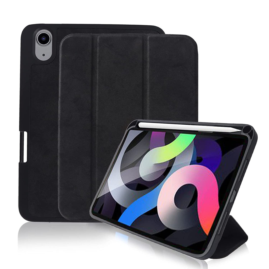 ProElite Smart PU Flip Case Cover for Apple iPad Mini 6 (8.3 inch 6th Gen) with Pencil Holder, Black