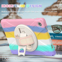 Load image into Gallery viewer, ProElite Rugged 3 Layer Armor case Cover for Lenovo Tab M10 FHD Plus 3rd Gen 10.6 inch (Will Not Fit M10 5G Model )  with Hand Grip and Rotating Kickstand with Shoulder Strap, Rainbow
