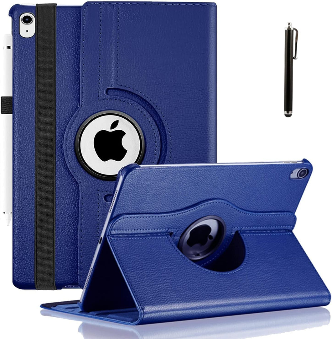ProElite 360 Rotatable Smart Flip Case Cover for Apple iPad 10th Generation 10.9 inch 2022 with Stylus Pen, Dark Blue