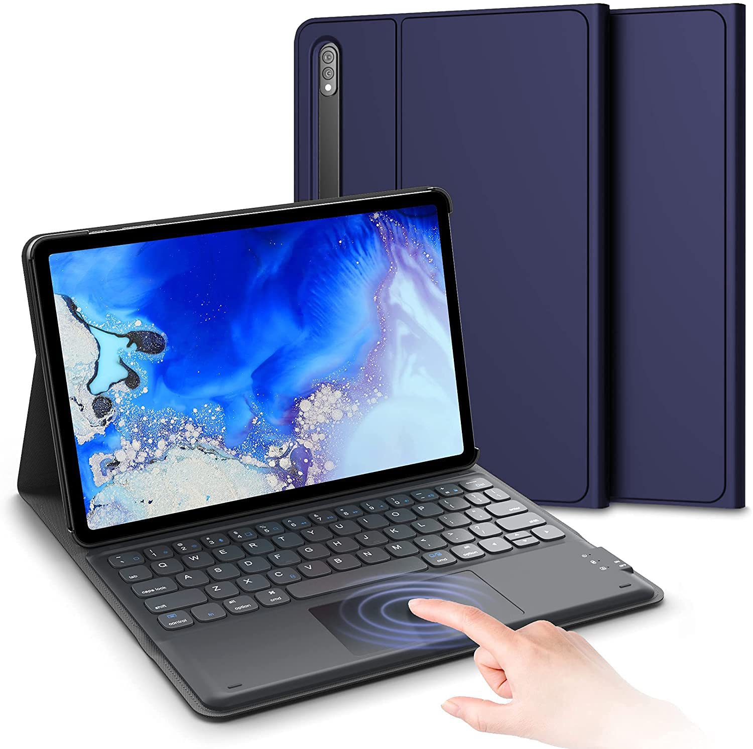 ProElite Detachable Wireless Bluetooth TouchPad Keyboard flip case Cover  for Samsung Galaxy Tab S8 Plus/ S7 Plus/S7 FE